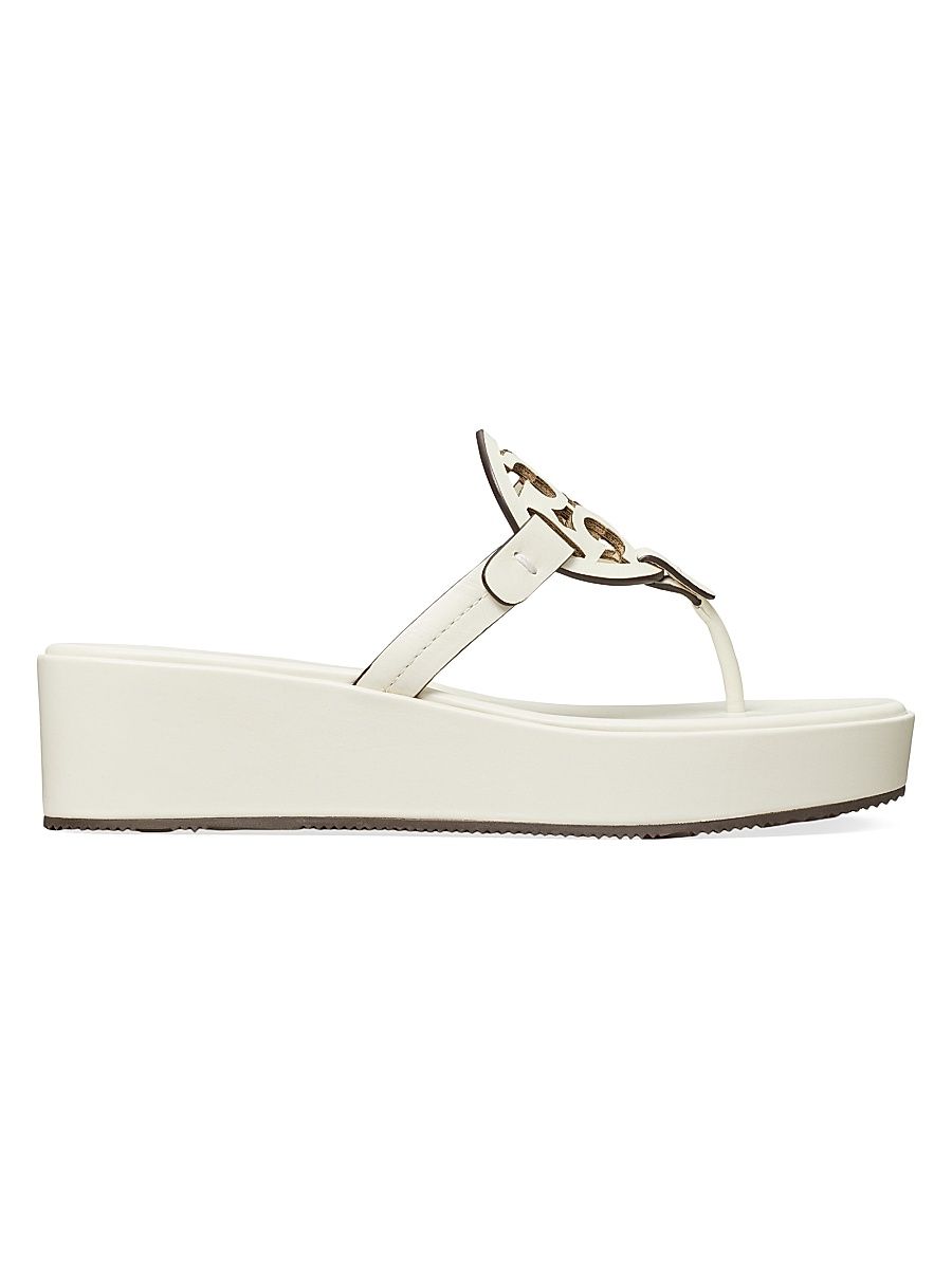 Women's Miller Leather Wedge Sandals - New Ivory - Size 9