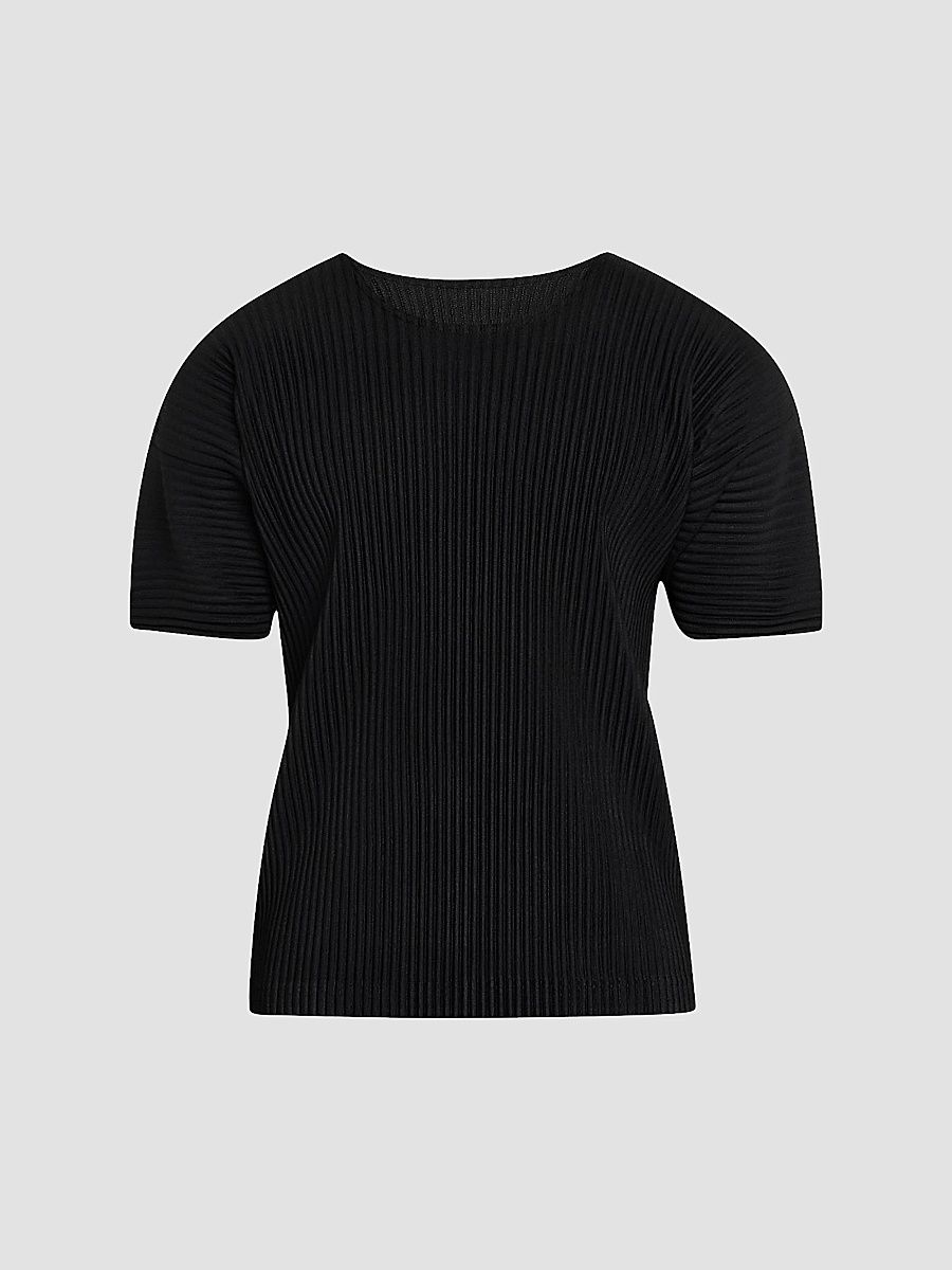 Men's Pleated Drop-Shoulder T-Shirt - Black - Size XL