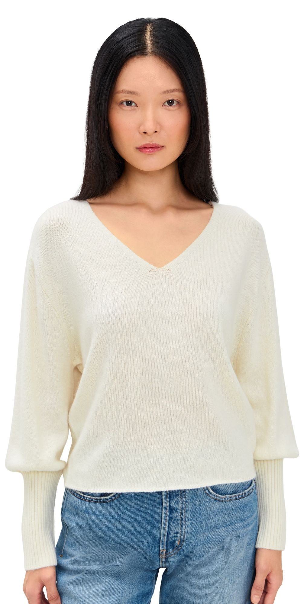 MOUSSY VINTAGE MV 2Face Dolman Knit Top White XS