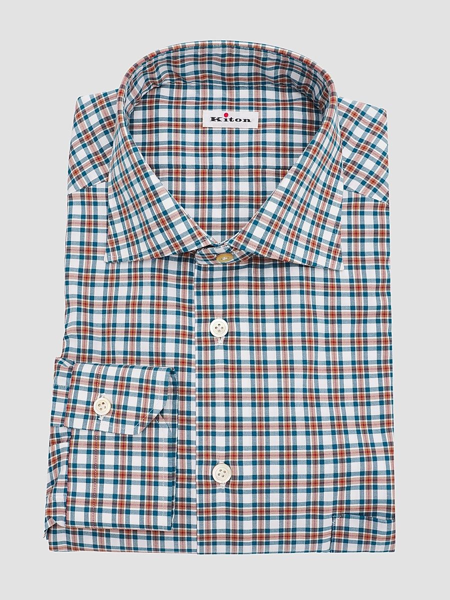 Men's Cotton Plaid Classic-Fit Dress Shirt - Bottle Green - Size 16.5