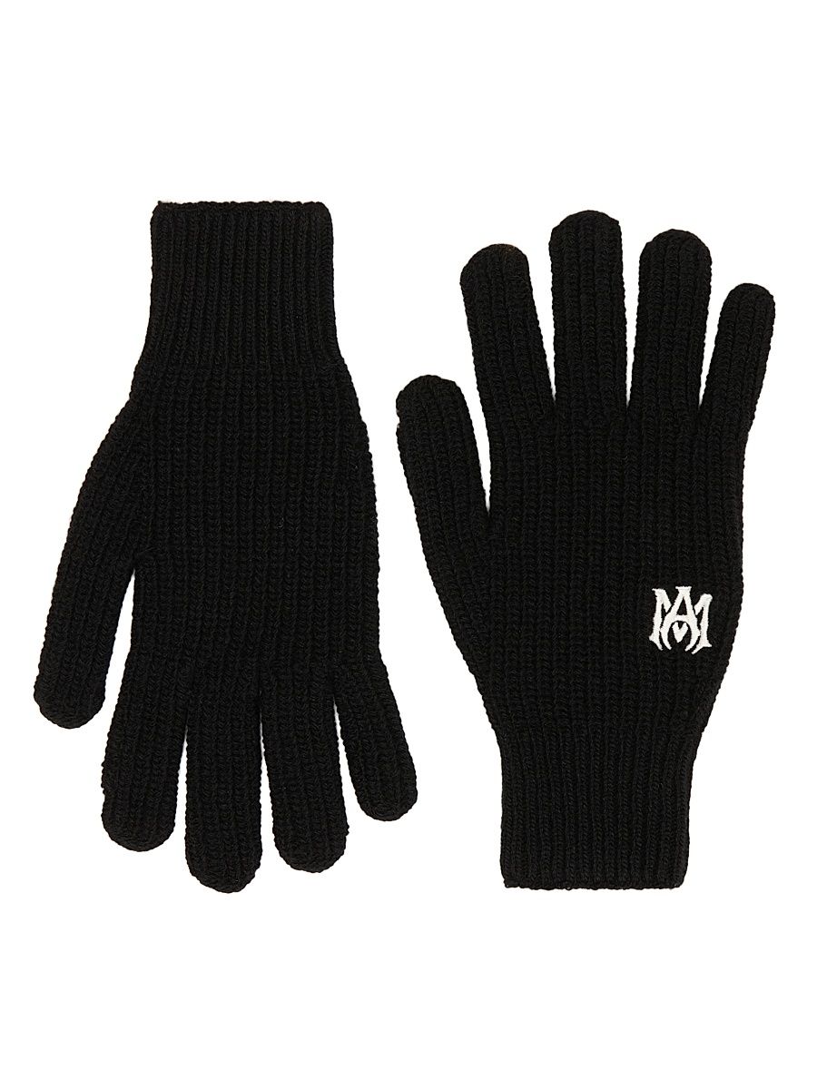 Men's Logo Wool Gloves - Black