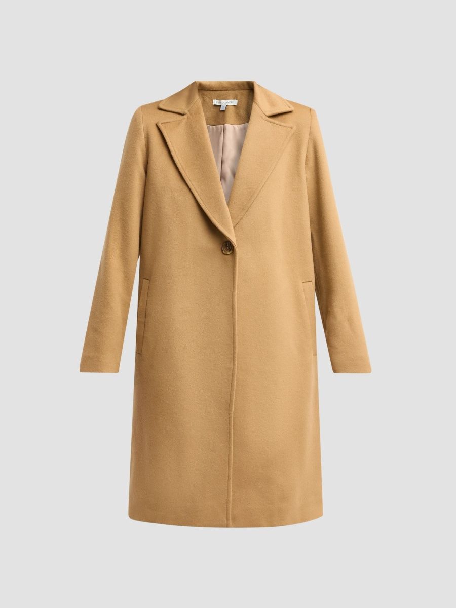 Sofia Cashmere Women's Wool-Cashmere Notch-Lapel Coat - Camel - Size 8