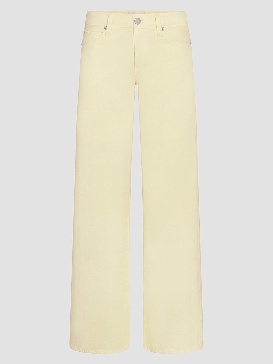 Women's Amelia Gray x FRAME The Pixie Gray Denim Wide-Leg Jeans - Limoncello - Size 23