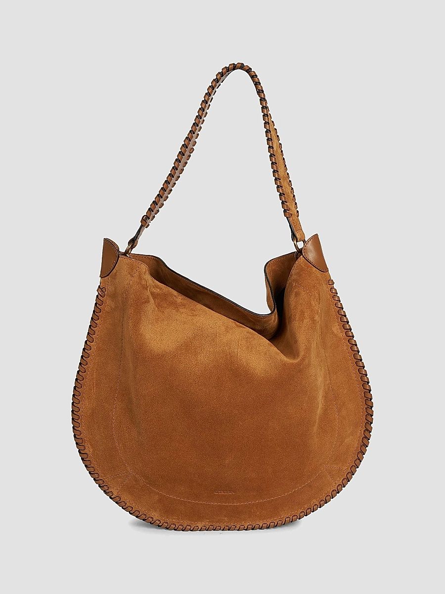 Isabel Marant Women's Oskan Suede Leather Hobo Bag - Cognac