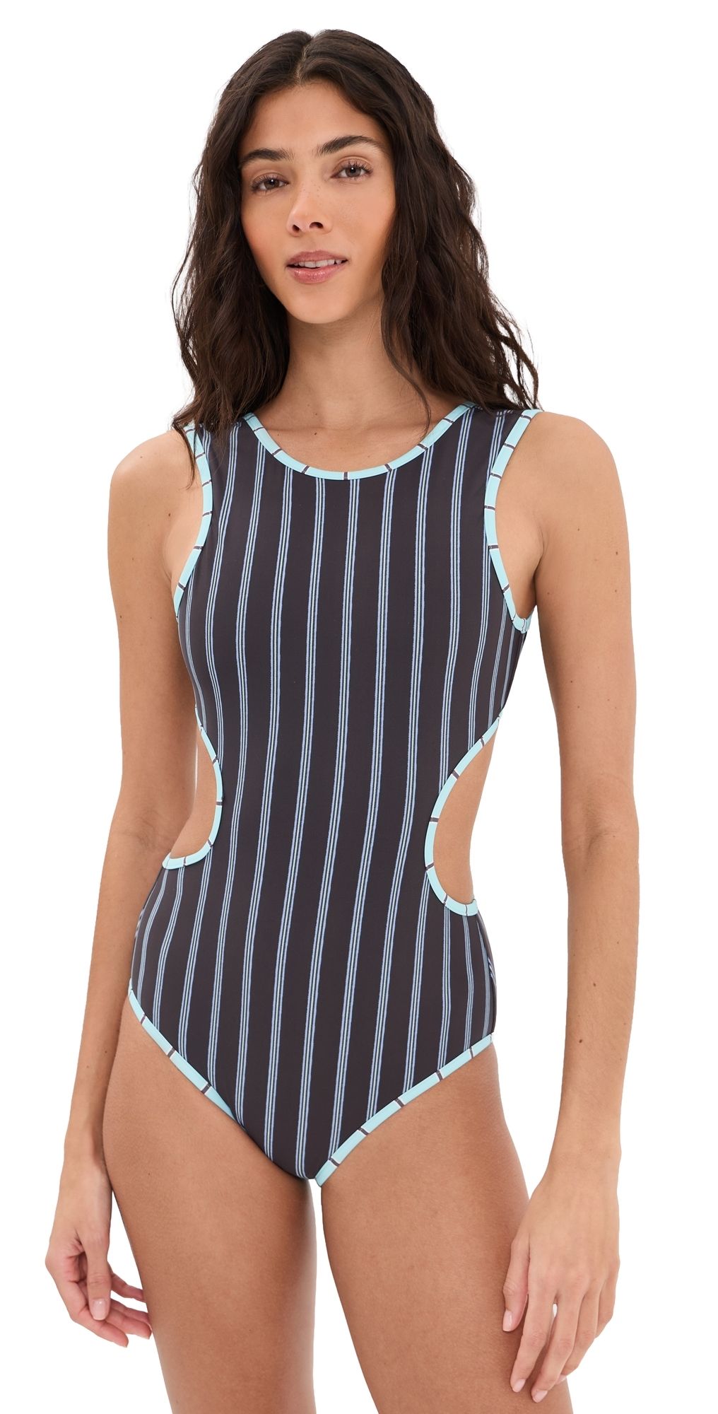 STAUD Dolce One Piece Redondo Stripe XS