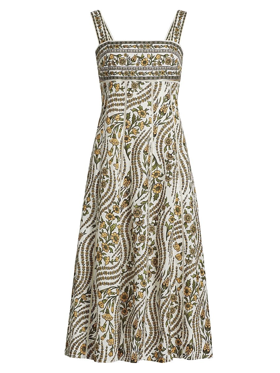 Women's Rye Floral Linen Dress - Dove Multi - Size 8