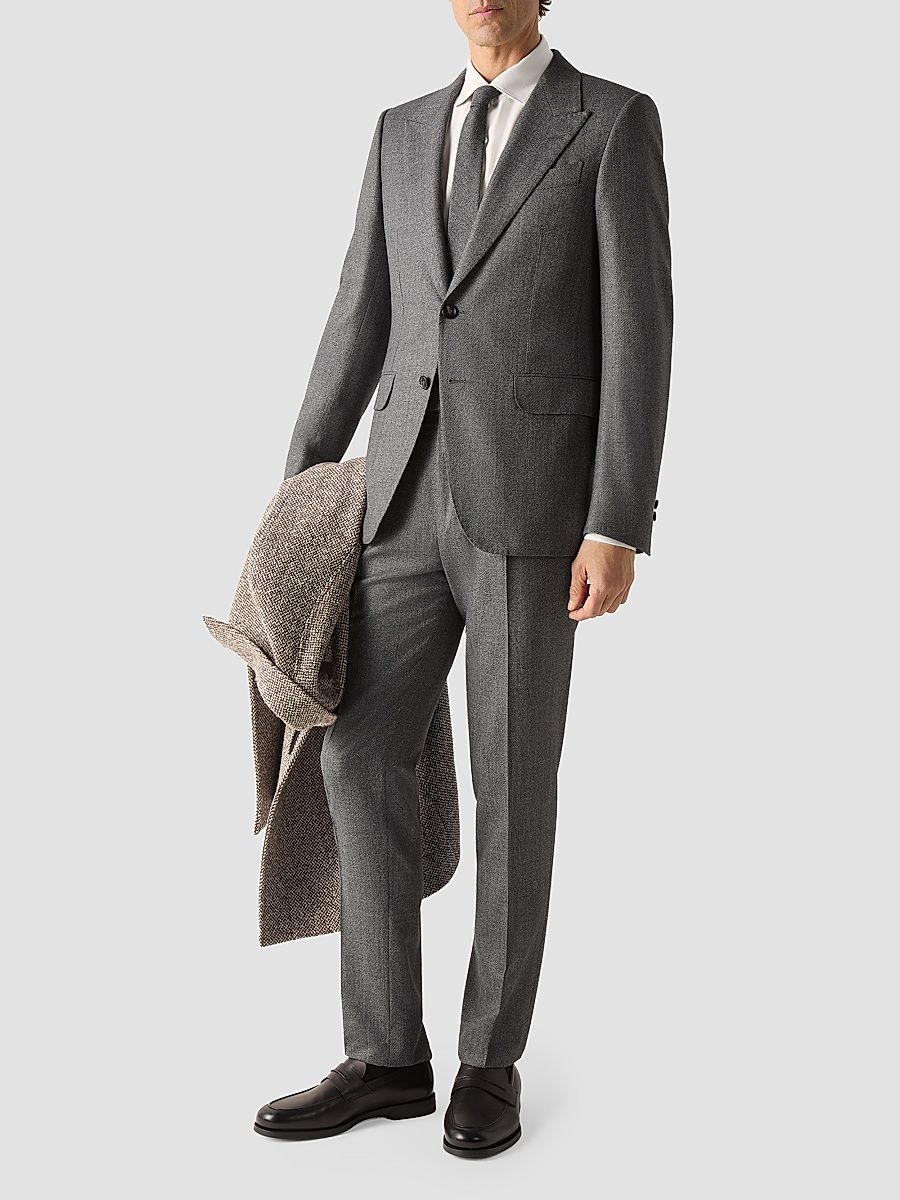 ZEGNA Men's Trofeo Selection Wool Suit - Dark Grey - Size 44