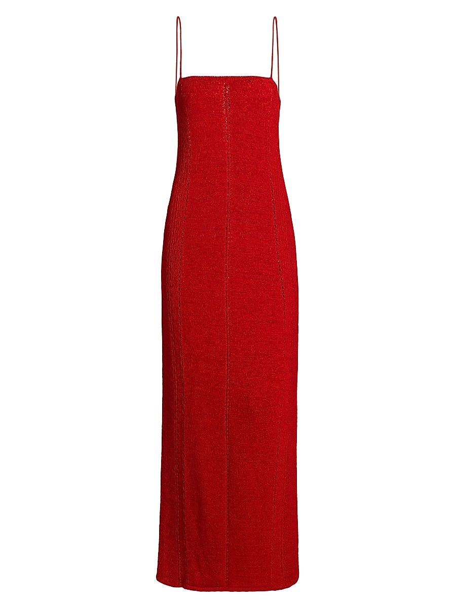 Women's Suki Pointelle-Knit Slipdress - Red - Size XL