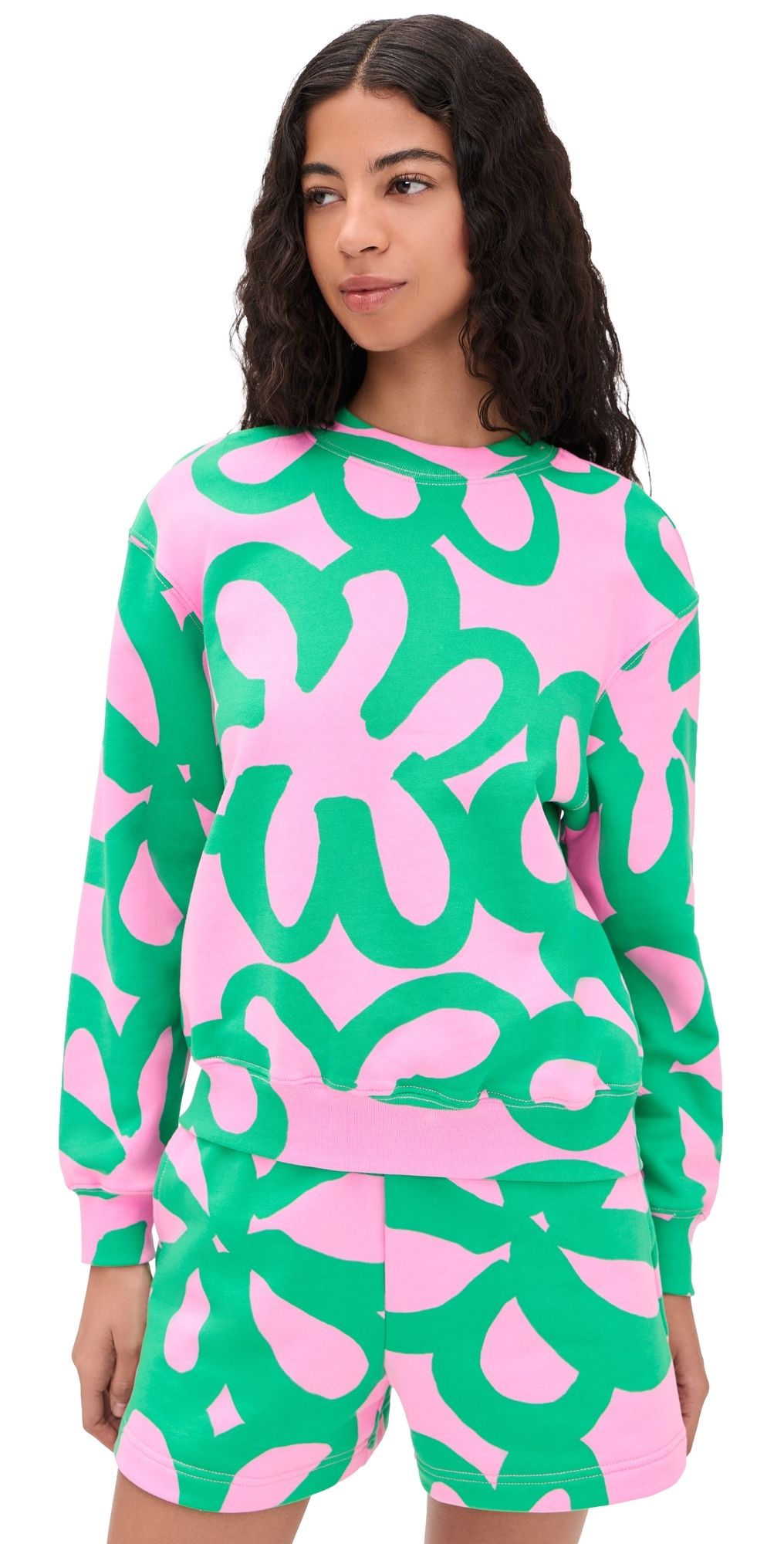 Marimekko Leiot Jattikukka Kioski Sweatshirt Light Pink/Green XXS