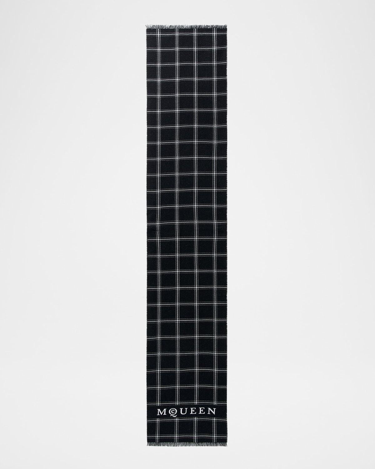 Men & apos;s Wool Logo Check Scarf