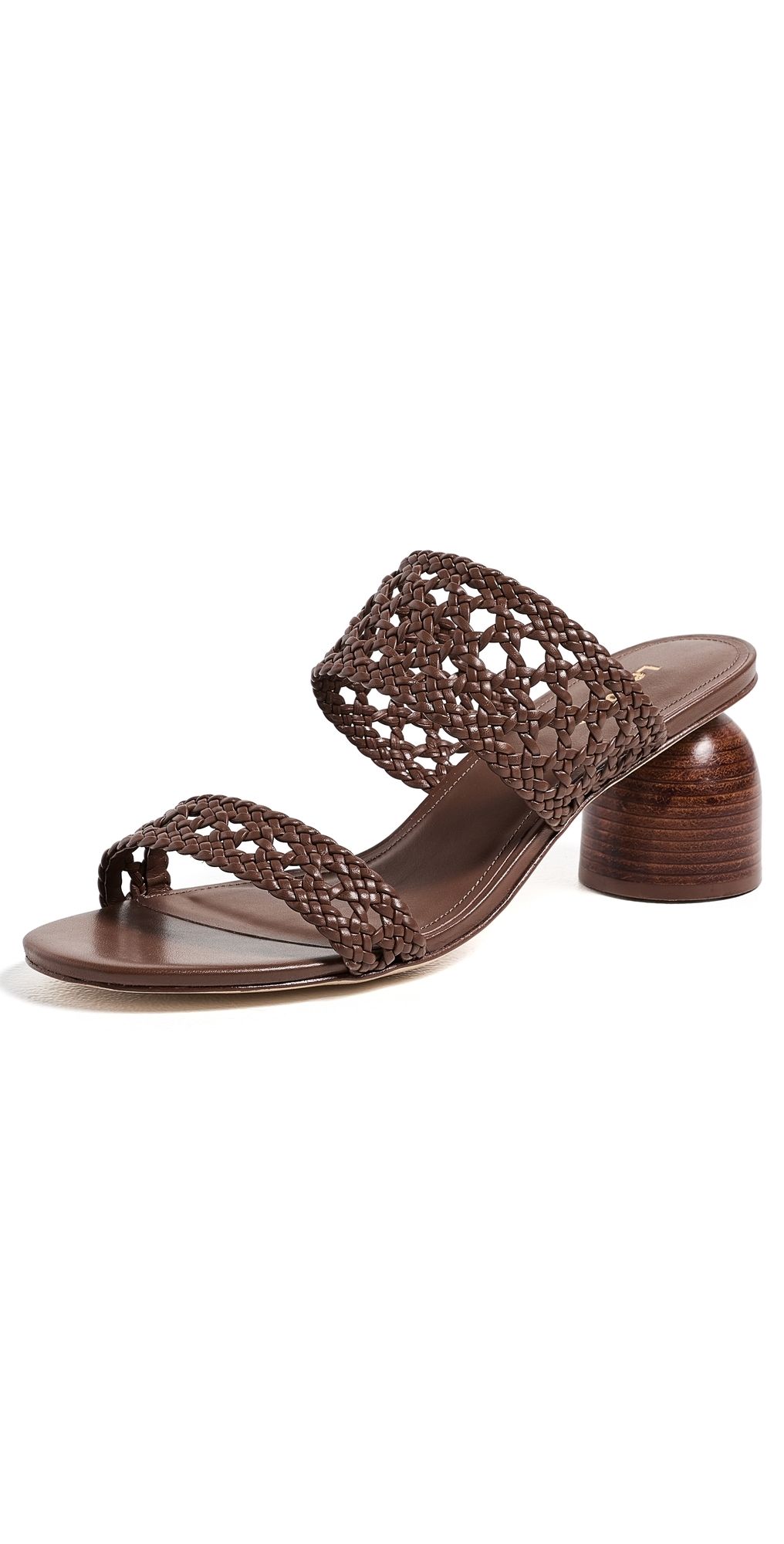 Larroudé Dew Drop Macrame Sandals Burnt Umber 8.5