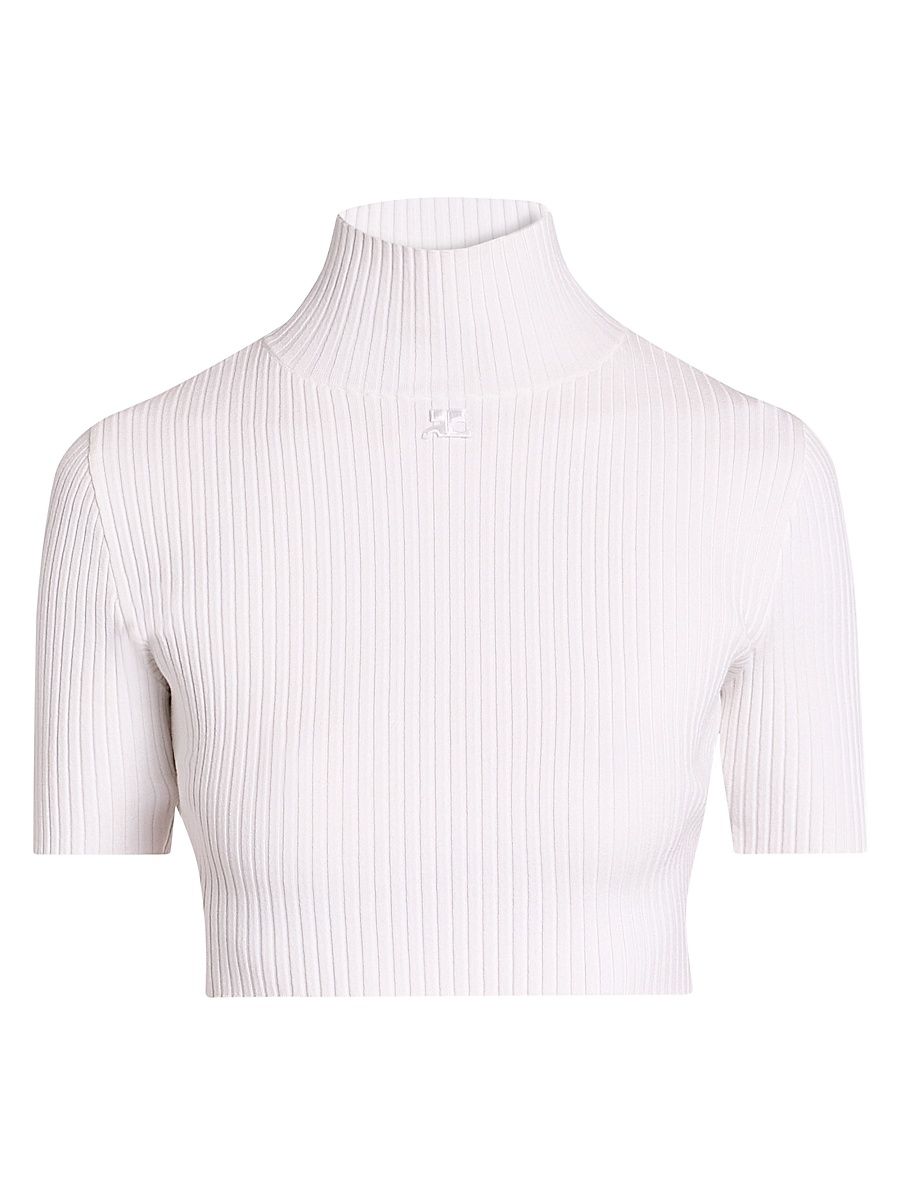 Women's Rib-Knit Crop Top - Heritage White - Size XXL