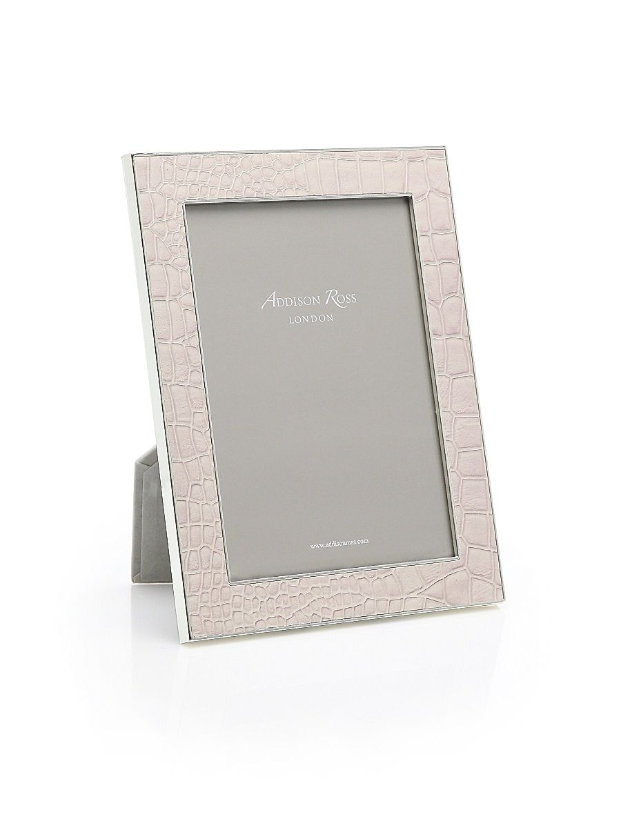 Croc-Embossed Photo Frame - Cream - Size 4 x 6