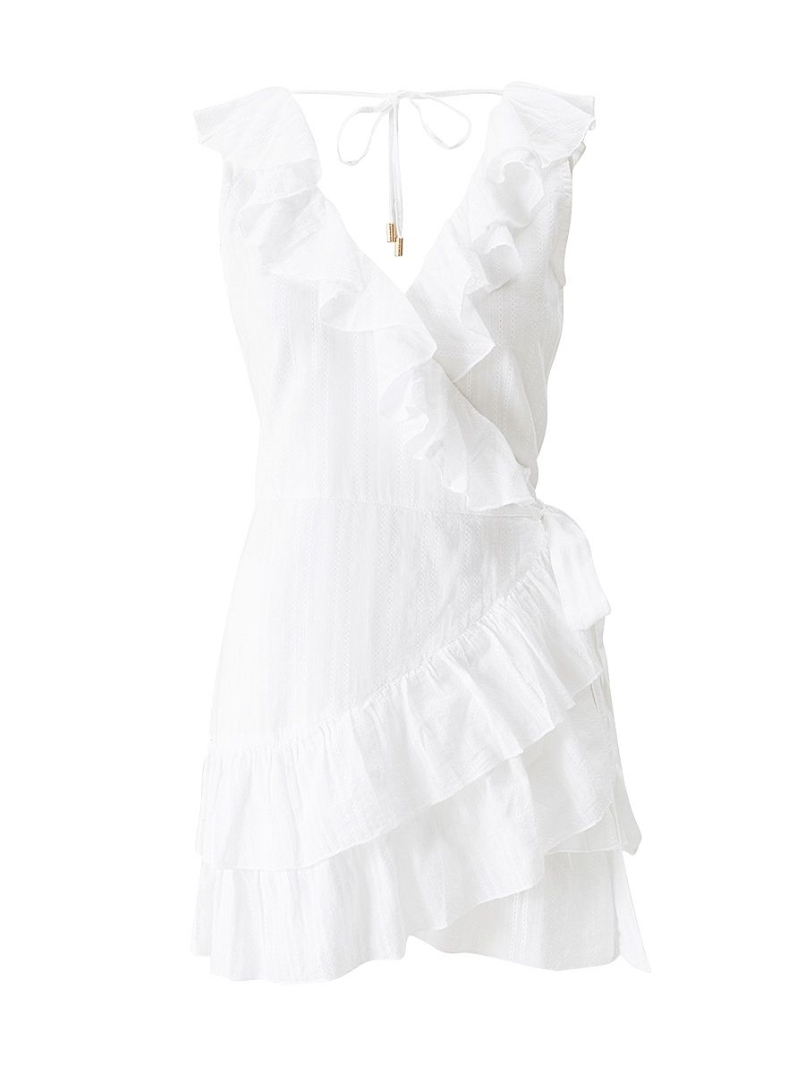 Women's Molly Ruffle Minidress - White - Size Medium