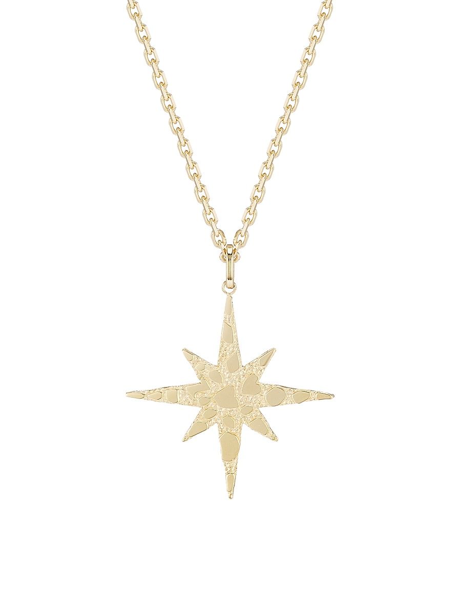 Women's 14K Yellow Gold Starburst Nugget Pendant Necklace - Yellow Gold