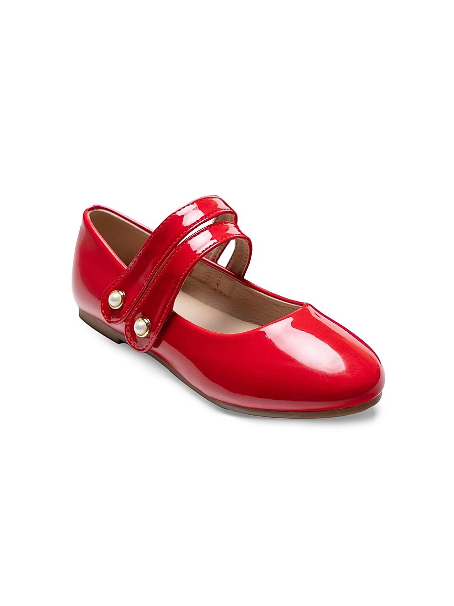 Dorothea Double Banded Flats - Red - Size 5 (Child)