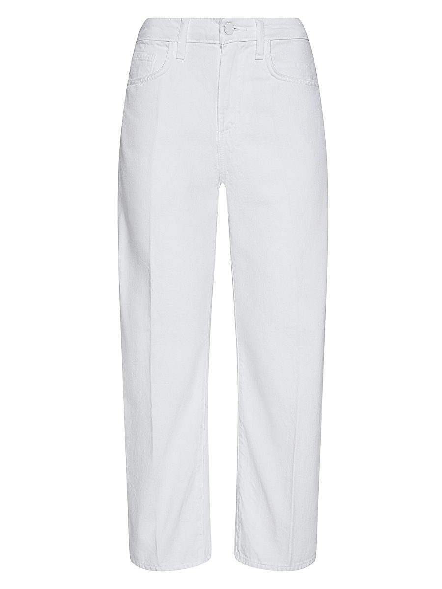 Women's Mallis High-Rise Barrel-Leg Crop Jeans - Blanc - Size 32