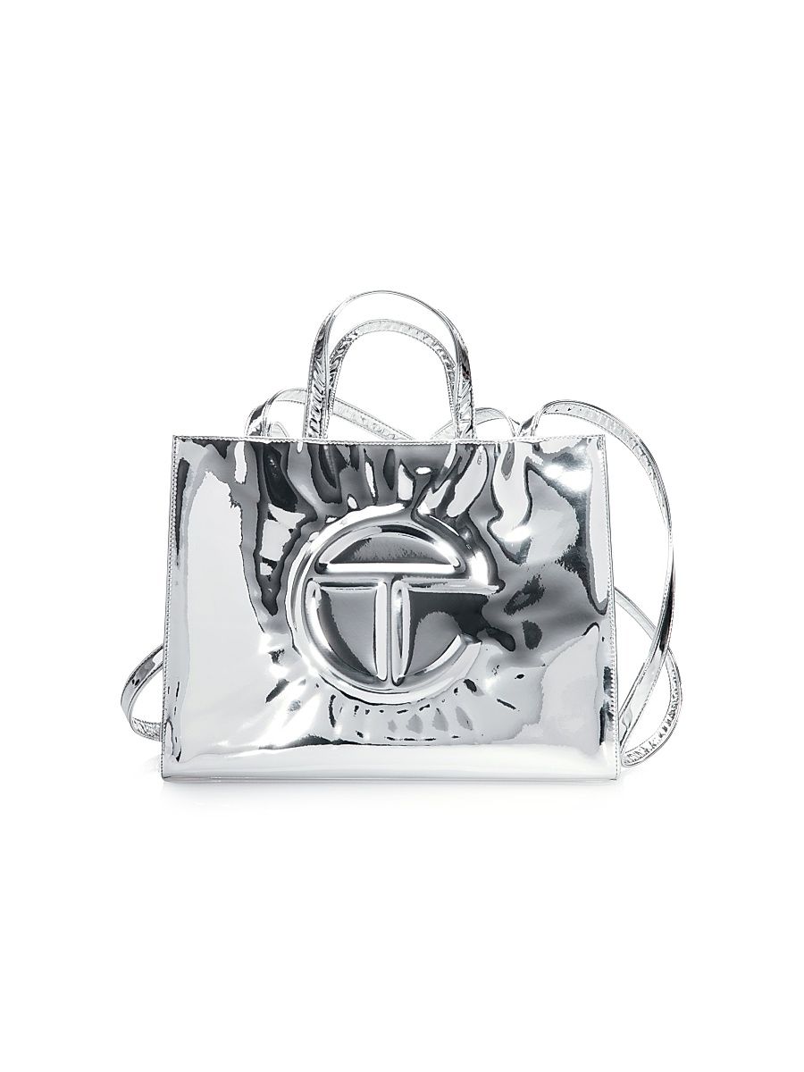 Men's Medium Metallic Shopping Bag - Mirror
