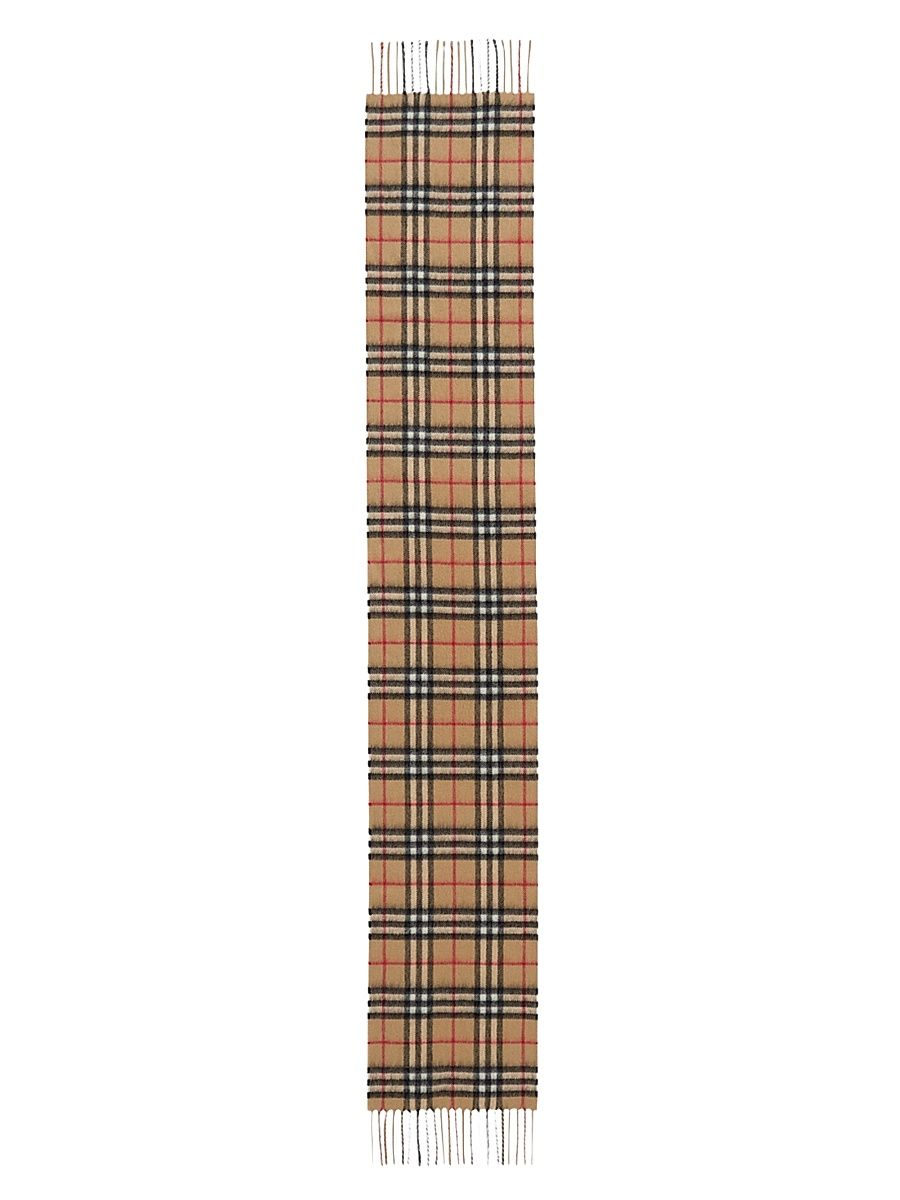 Kid's Vintage Check Cashmere Scarf - Beige