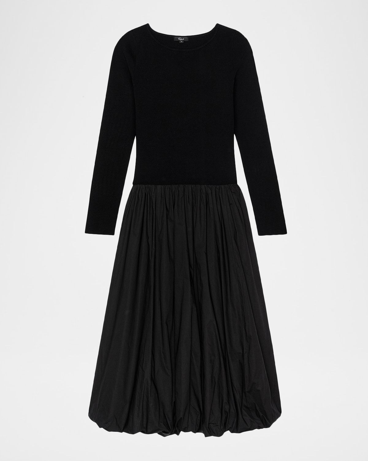 Romana Long-Sleeve Bubble Midi Dress