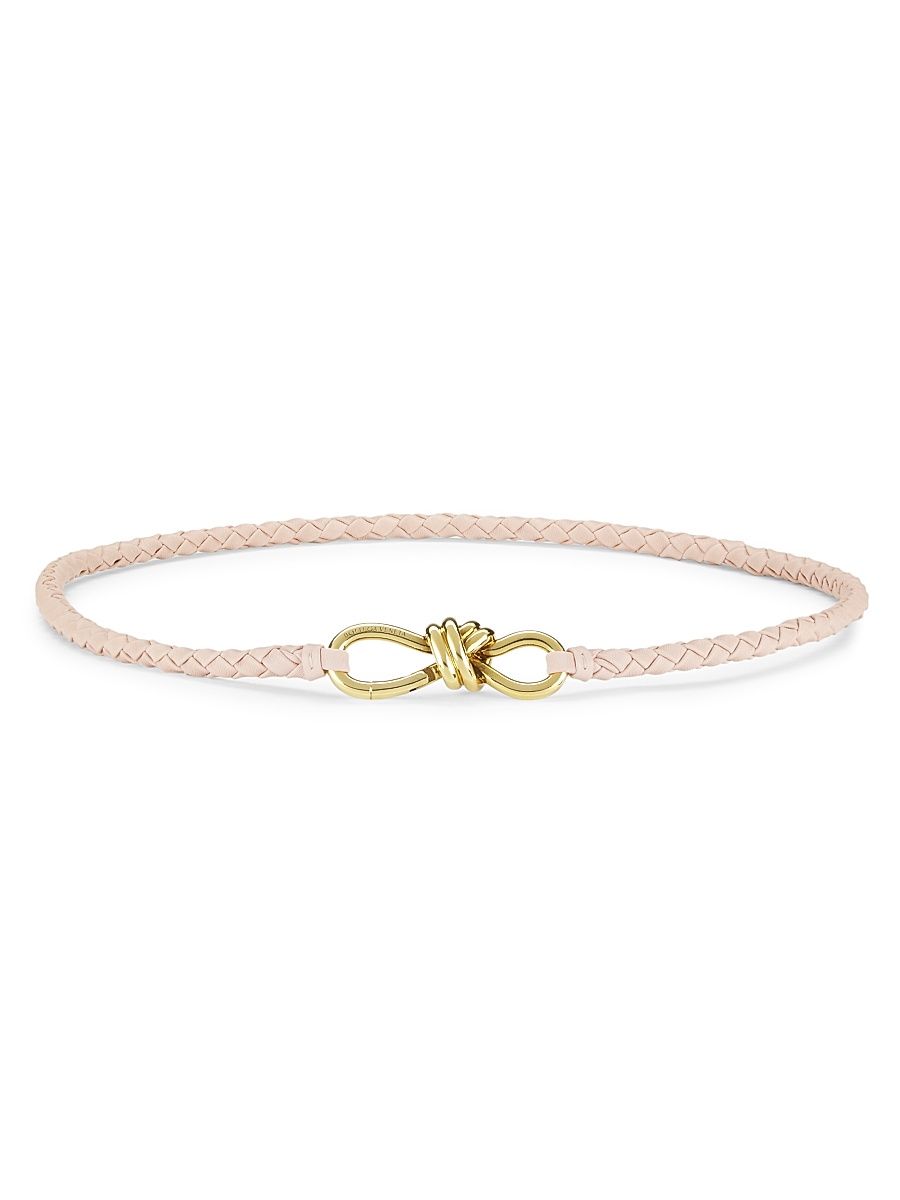 Women's Andiamo Braided Leather Knot Belt - Lotus - Size Small
