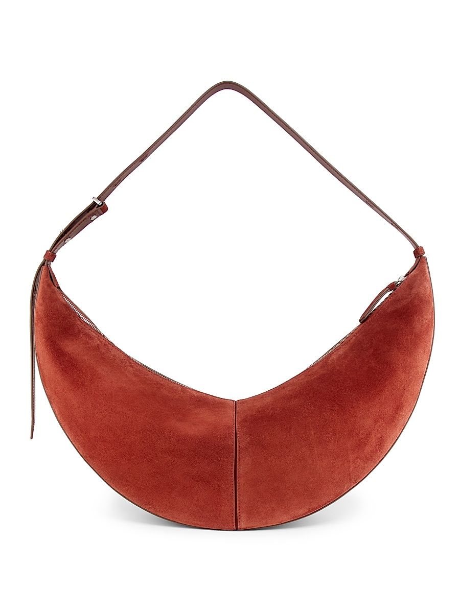 Women's Suede Hobo Bag - Rust