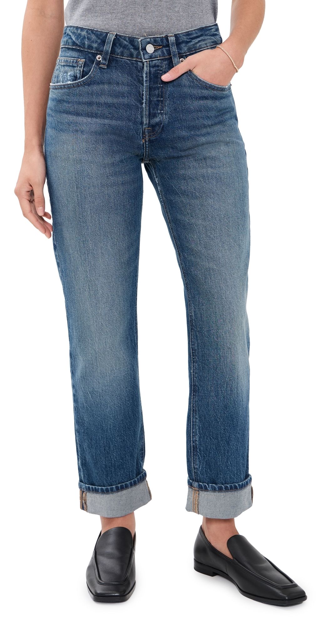 Good American Vintage Straight Ankle Jeans INDIGO1282 10