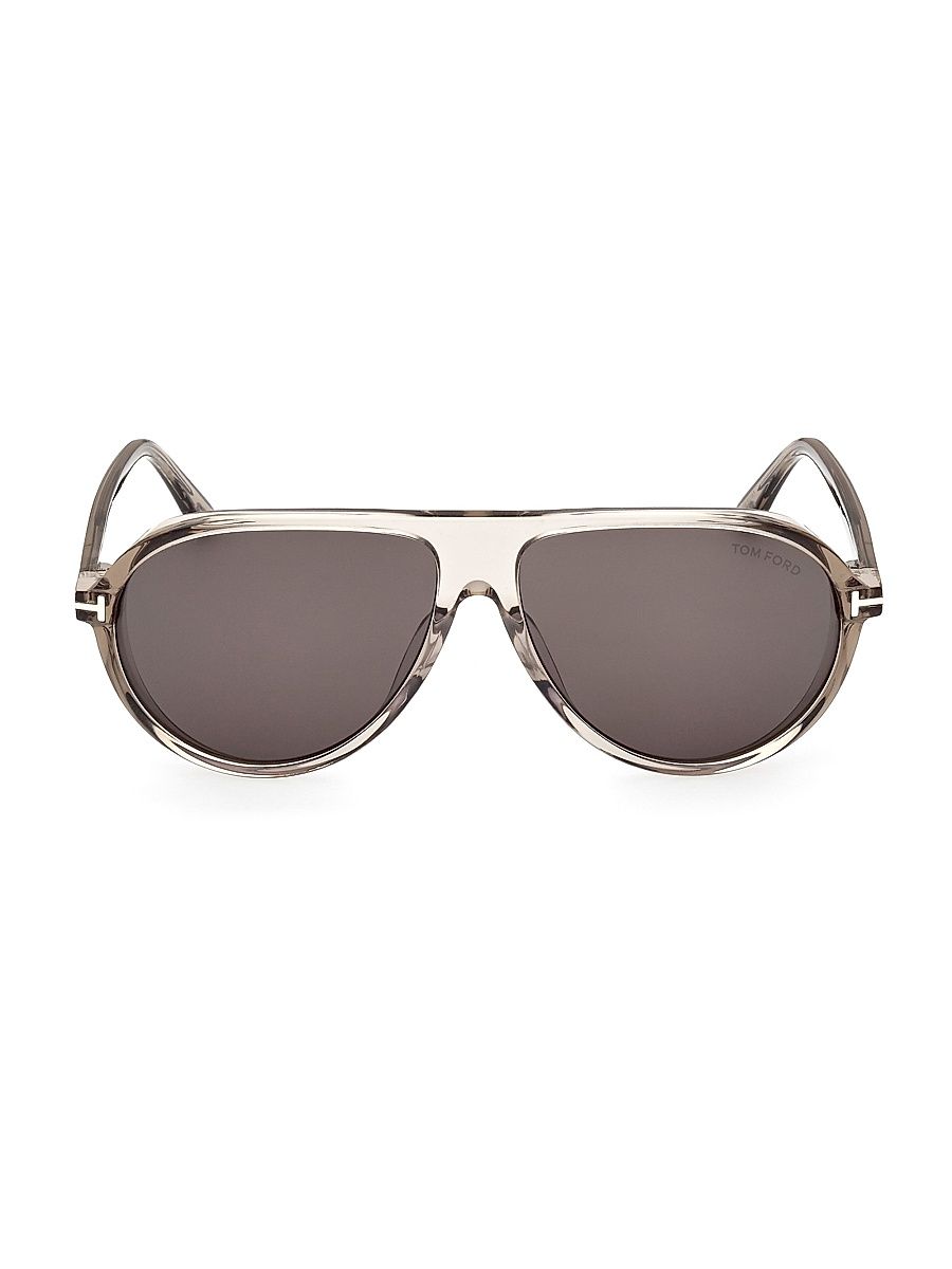 Men's Marcus 60MM Pilot Sunglasses - Light Brown Smoke