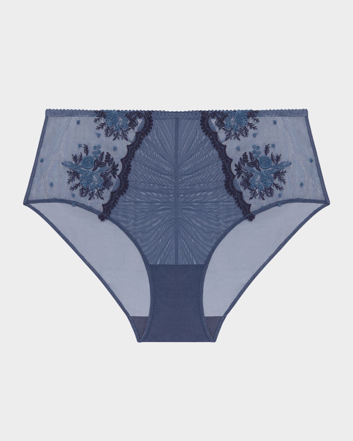 Intrigue Ruched Embroidered Retro Briefs