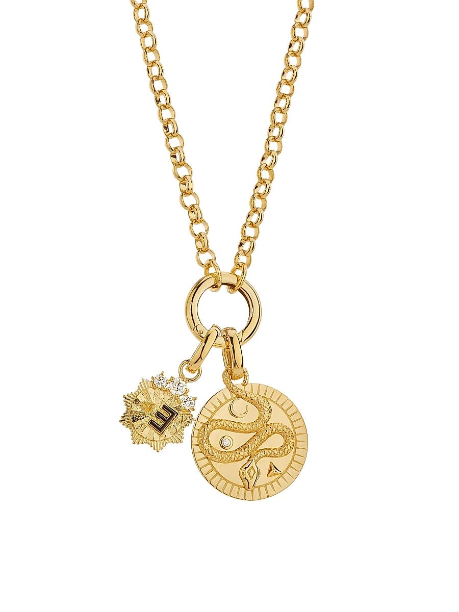 Women's Wholeness & Internal Compass 18K Yellow Gold & 0.23 TCW Diamond Medium Belcher Chain Necklace - Yellow Gold