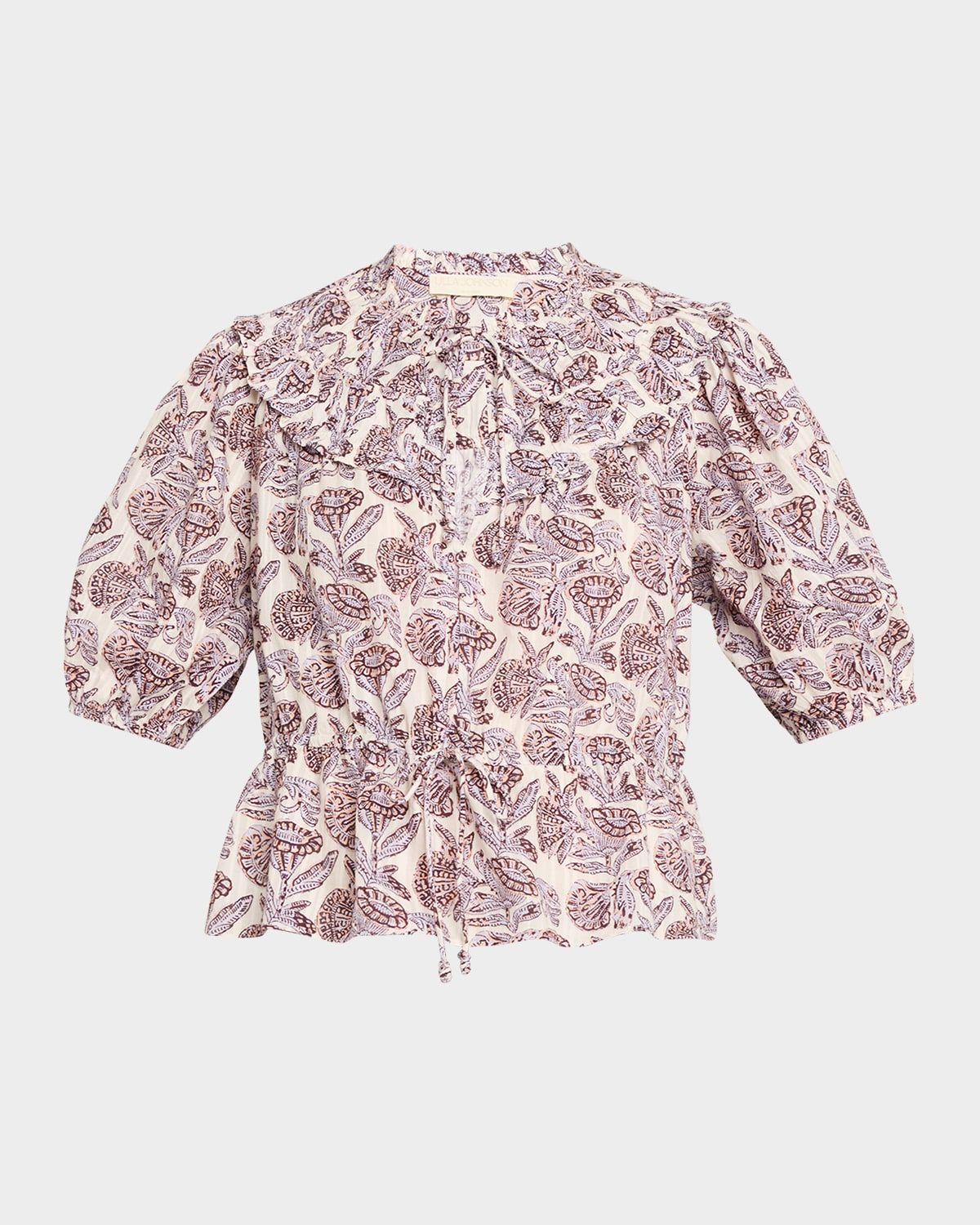 Elvie Printed Short-Sleeve Blouse