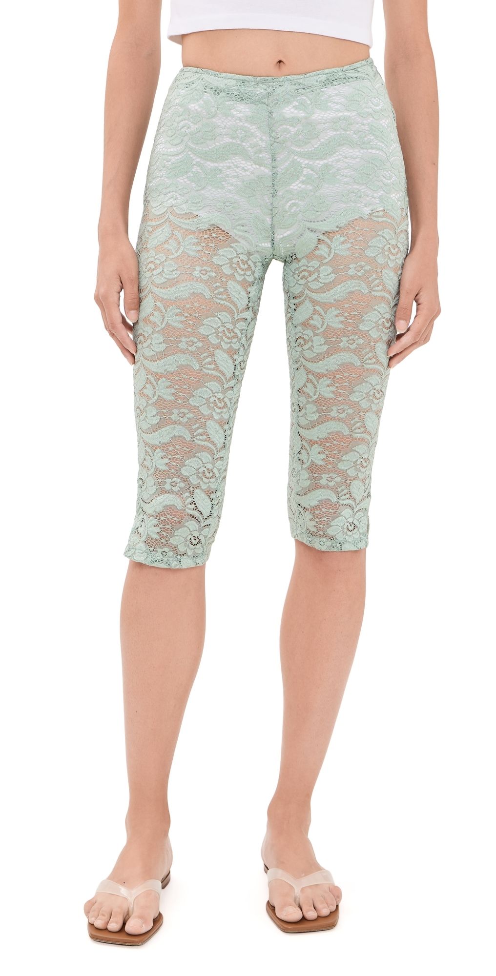 House of Aama Lace Capris Mint 6