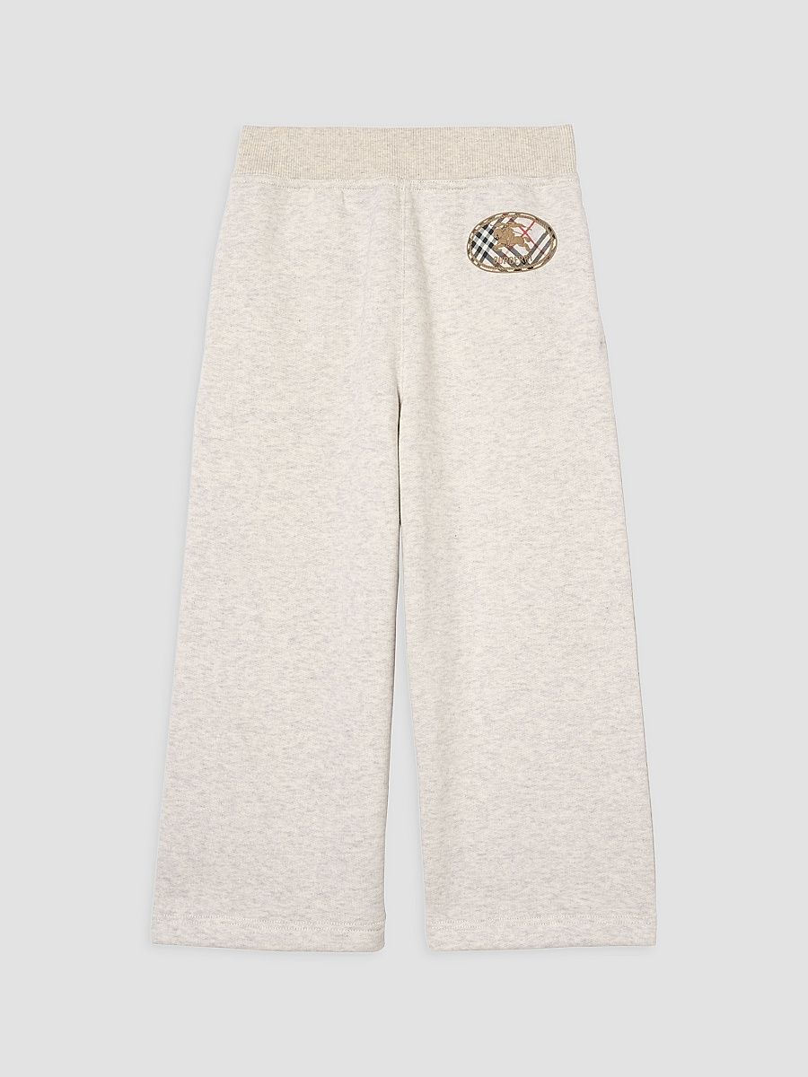 Girl's Aubrey Cotton Sweatpants - White Melange - Size 10