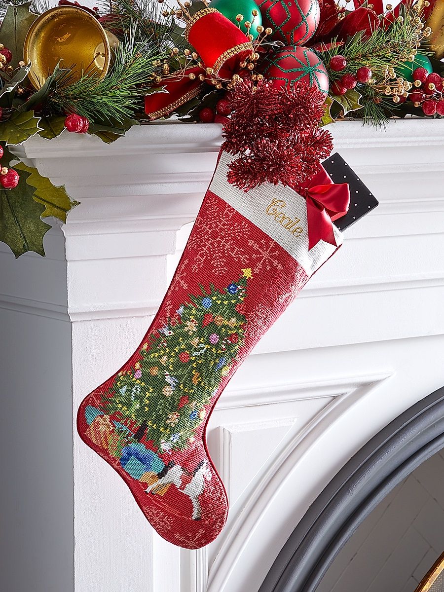 Retro Tree Holiday Stocking