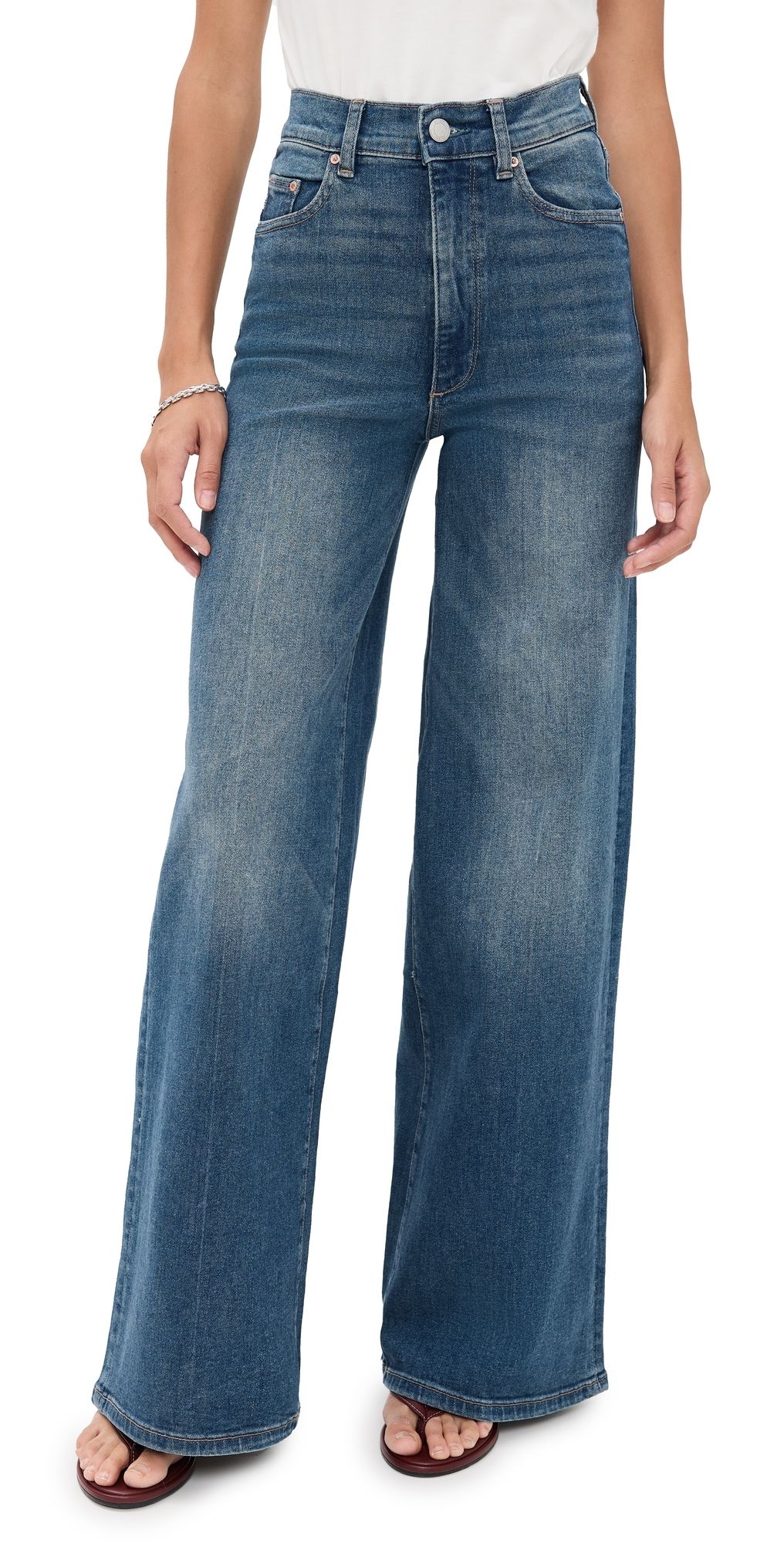 DL1961 Hepburn Wide Leg High Rise Jeans Oceanside (Ultimate) 33