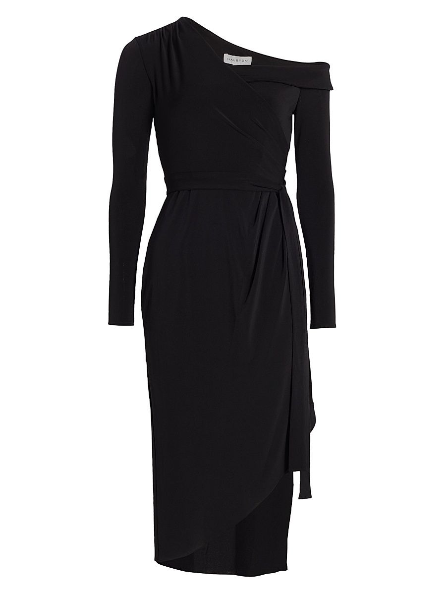 Women's Eden One-Shoulder Jersey Midi-Dress - Jet Black - Size 4