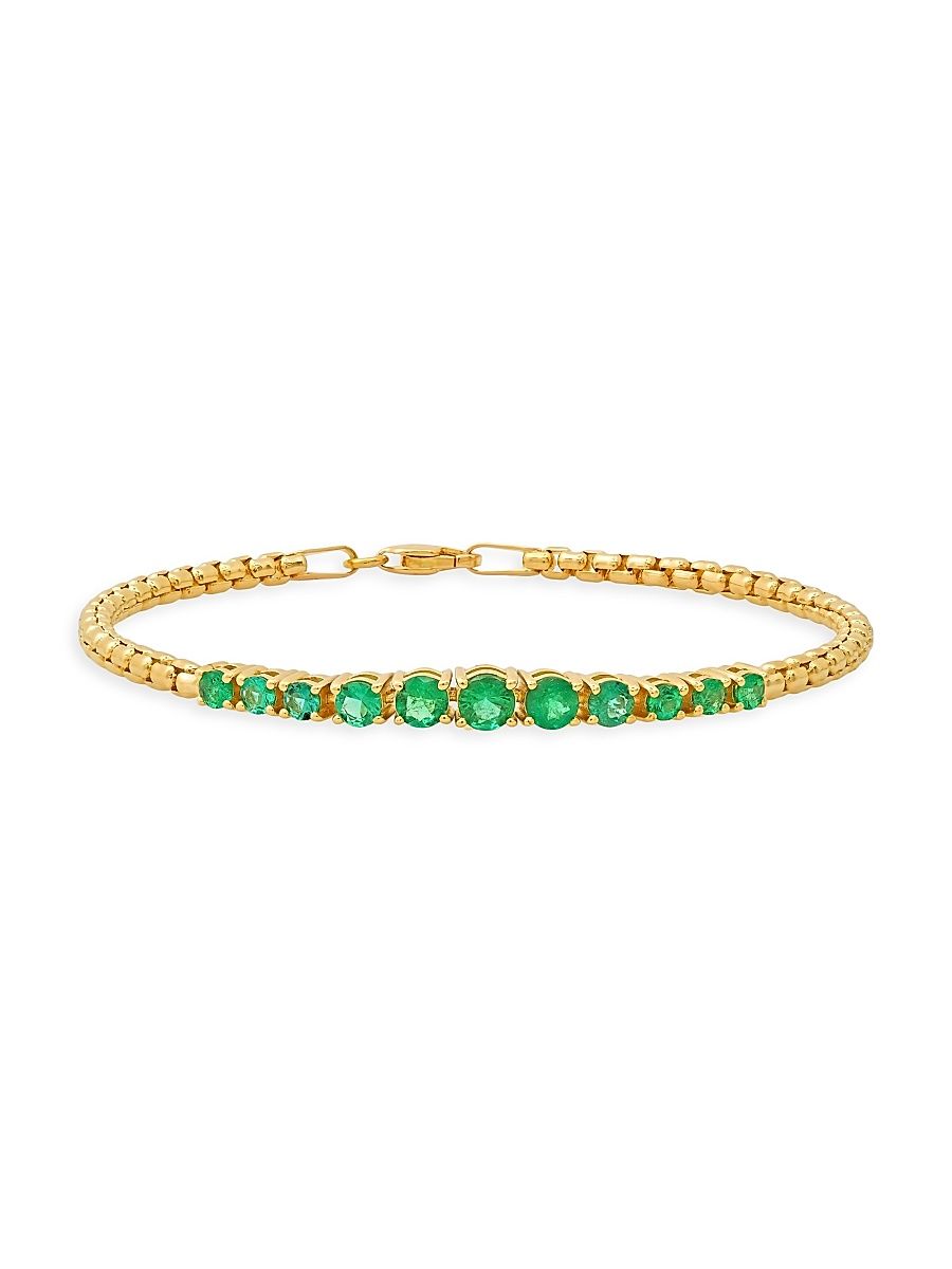 Women's 14K Yellow Gold & Emerald Bracelet - Gold