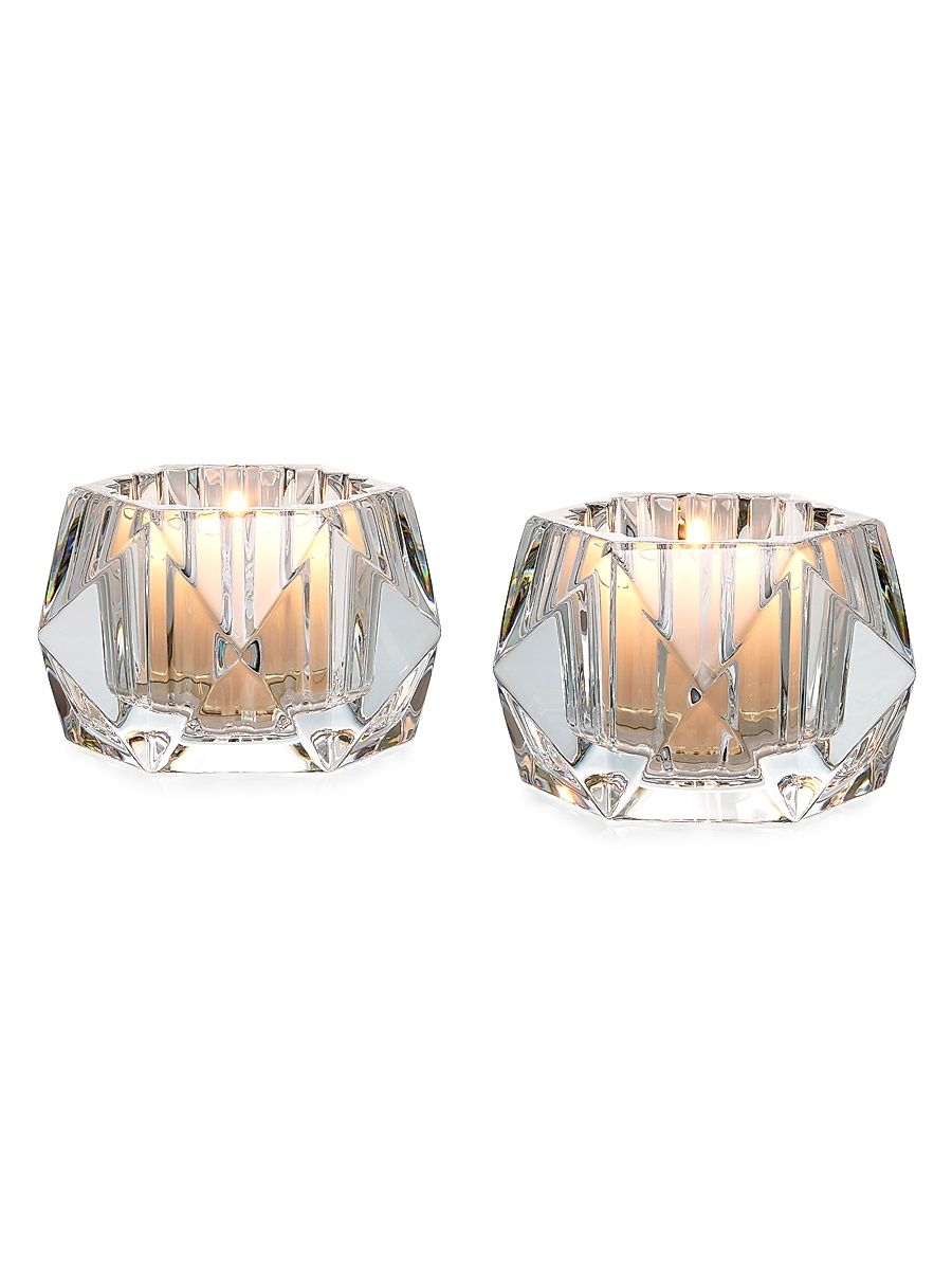 Louxor 2-Piece Crystal Votive Set
