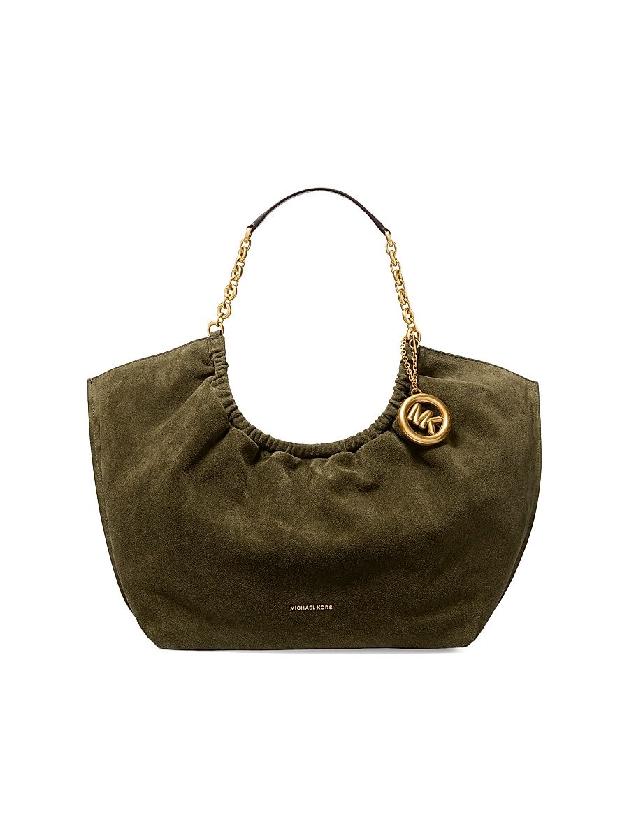 Women's Indie Large Cinched Suede Tote Bag - Loden