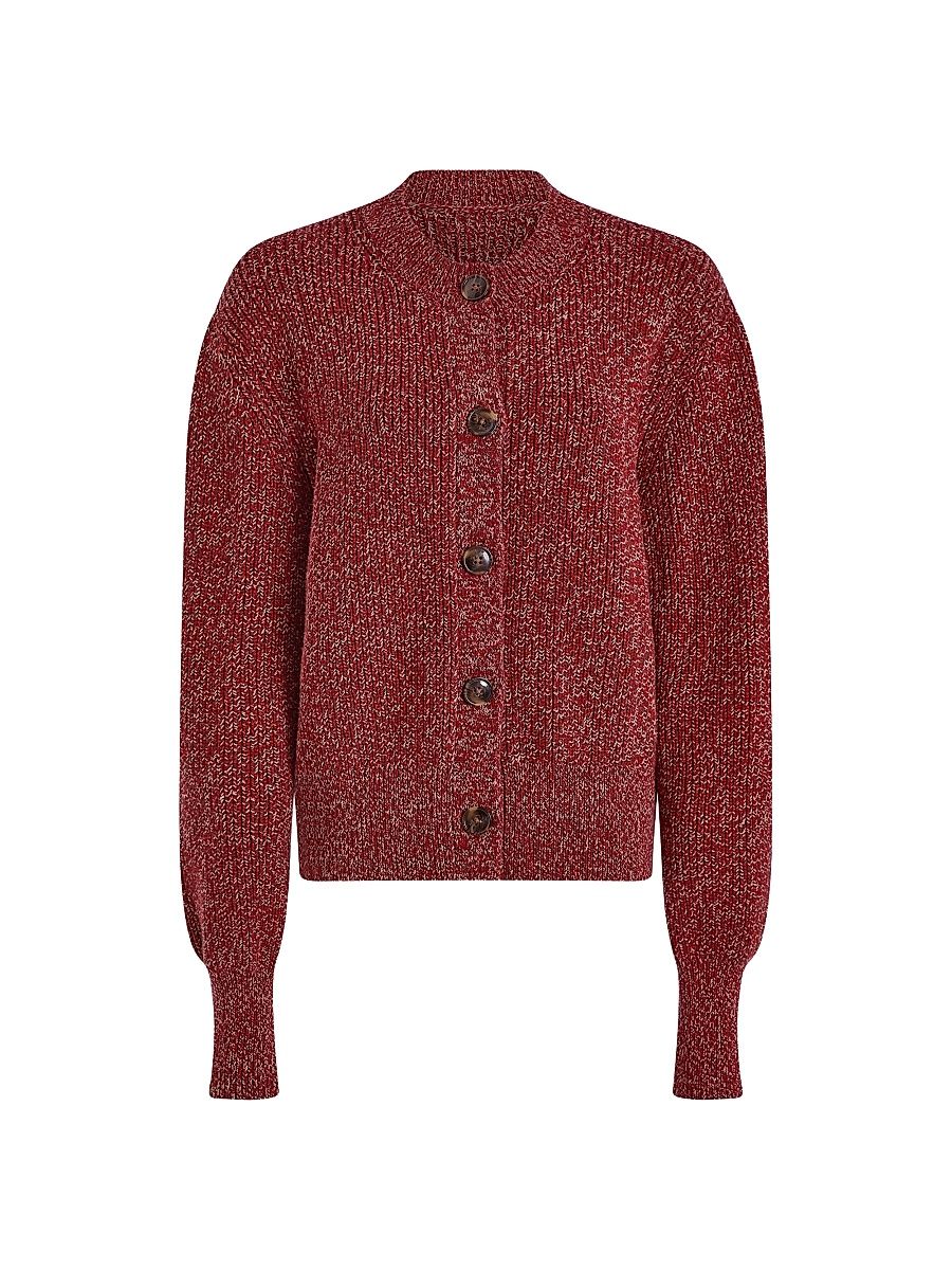 Women's Patricia Rib-Knit Cardigan - Red Flecked - Size Small