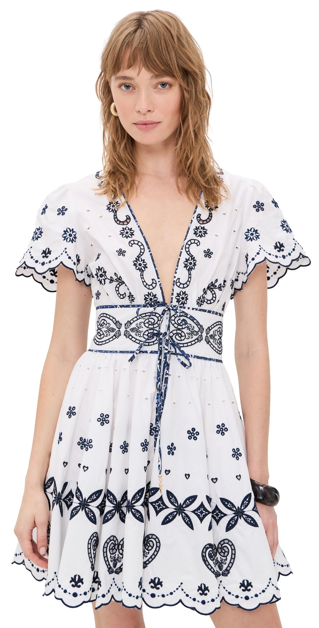 Camilla Embroidered Tile Mini Dress A Tiled Wonderland S
