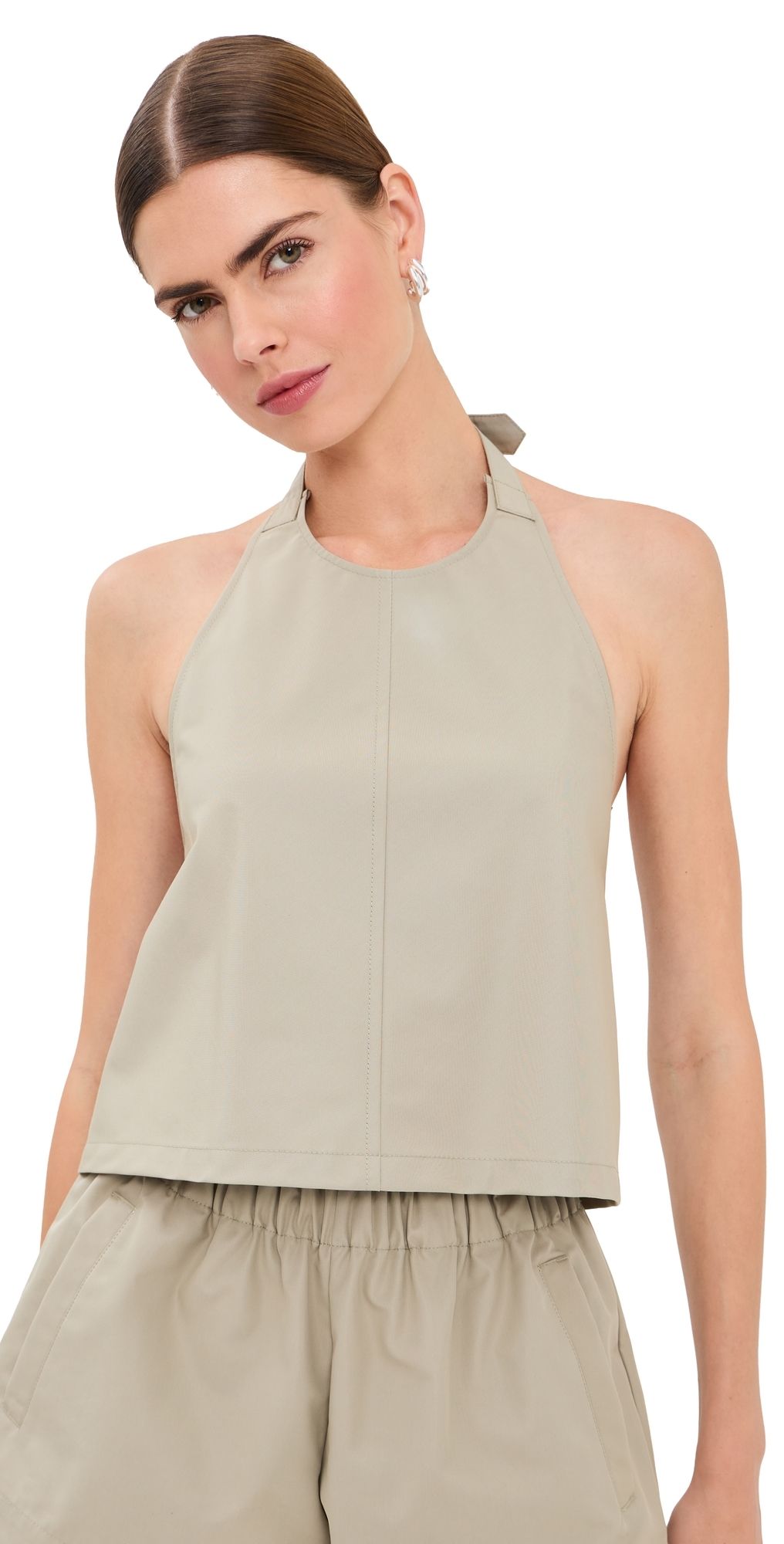 WARDROBE. NYC Clean Backless Halter Taupe S