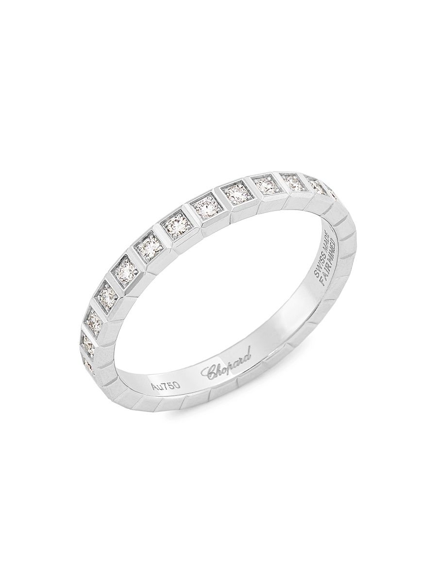 Women's Ice Cube 18K White Gold & Diamond Ring - White Gold - Size 6.5