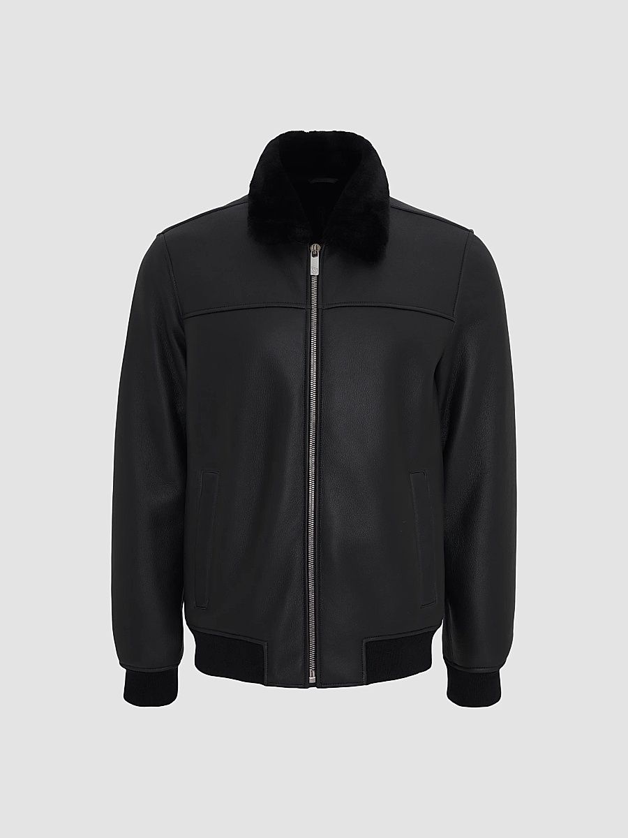 Gorski Men's Merino Shearling Jacket - Black - Size XXL