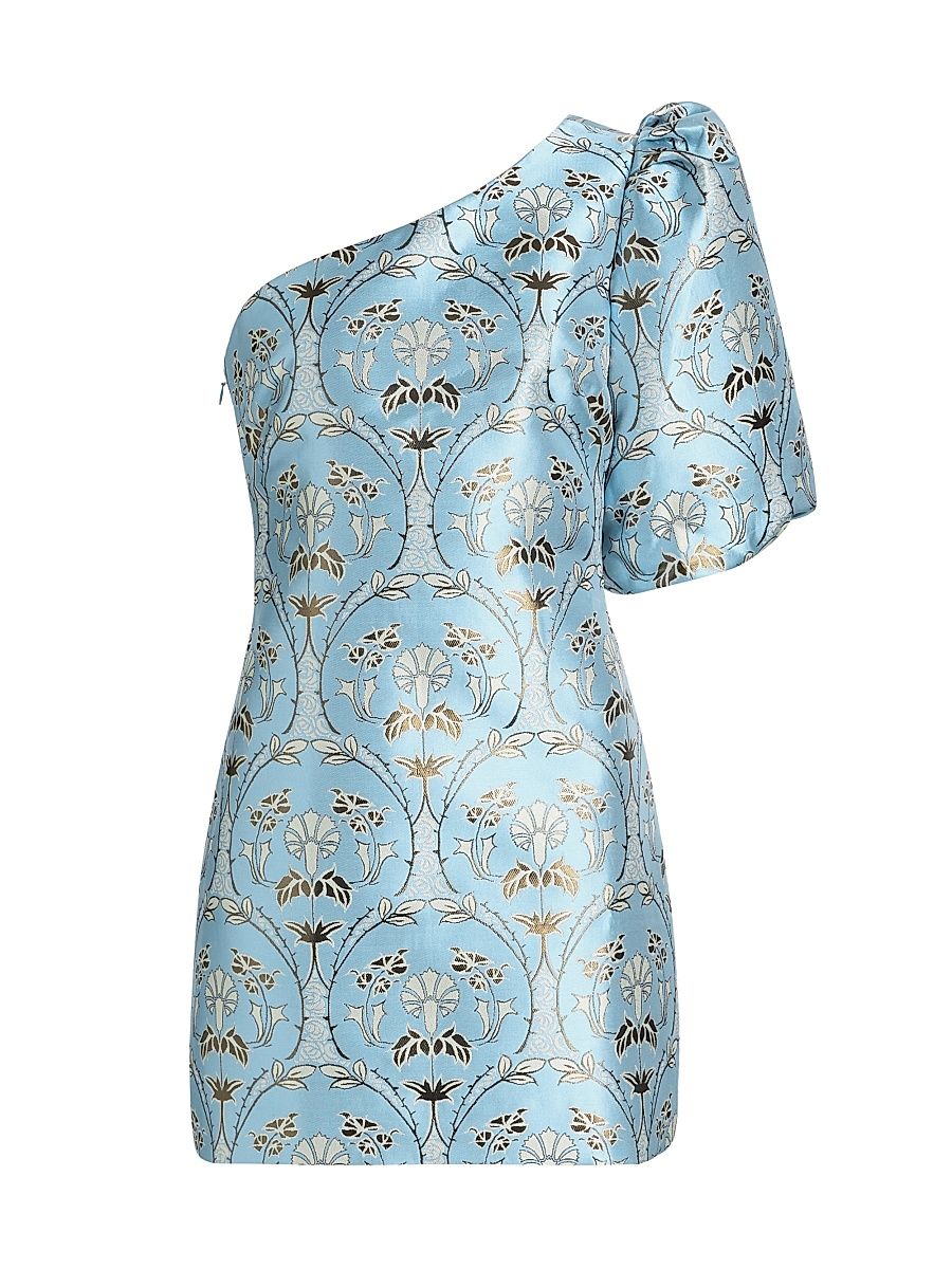 Women's Lucia Jacqaurd One-Shoulder Minidress - Arcada Light Blue - Size 14