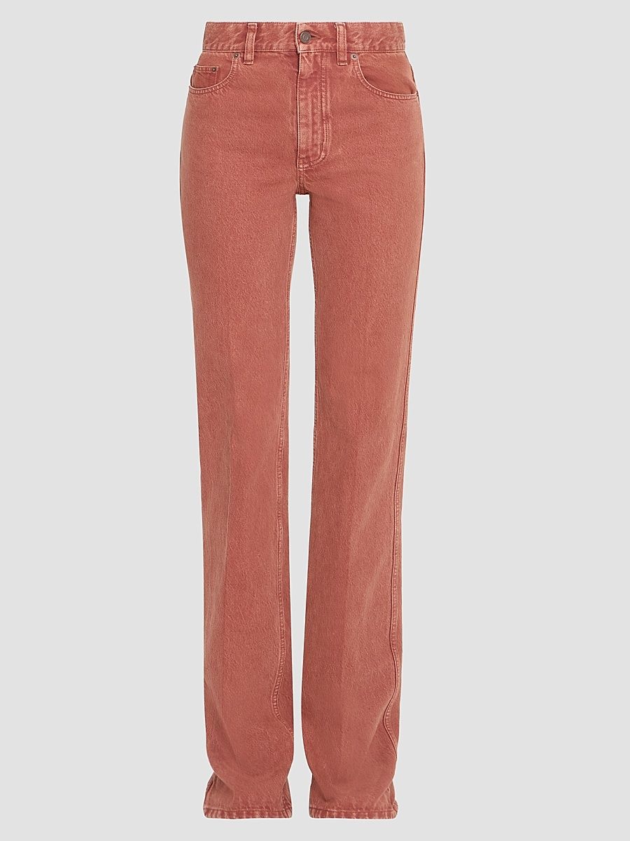 Women's Cotton Straight-Leg Jeans - Crimson Brown - Size 29