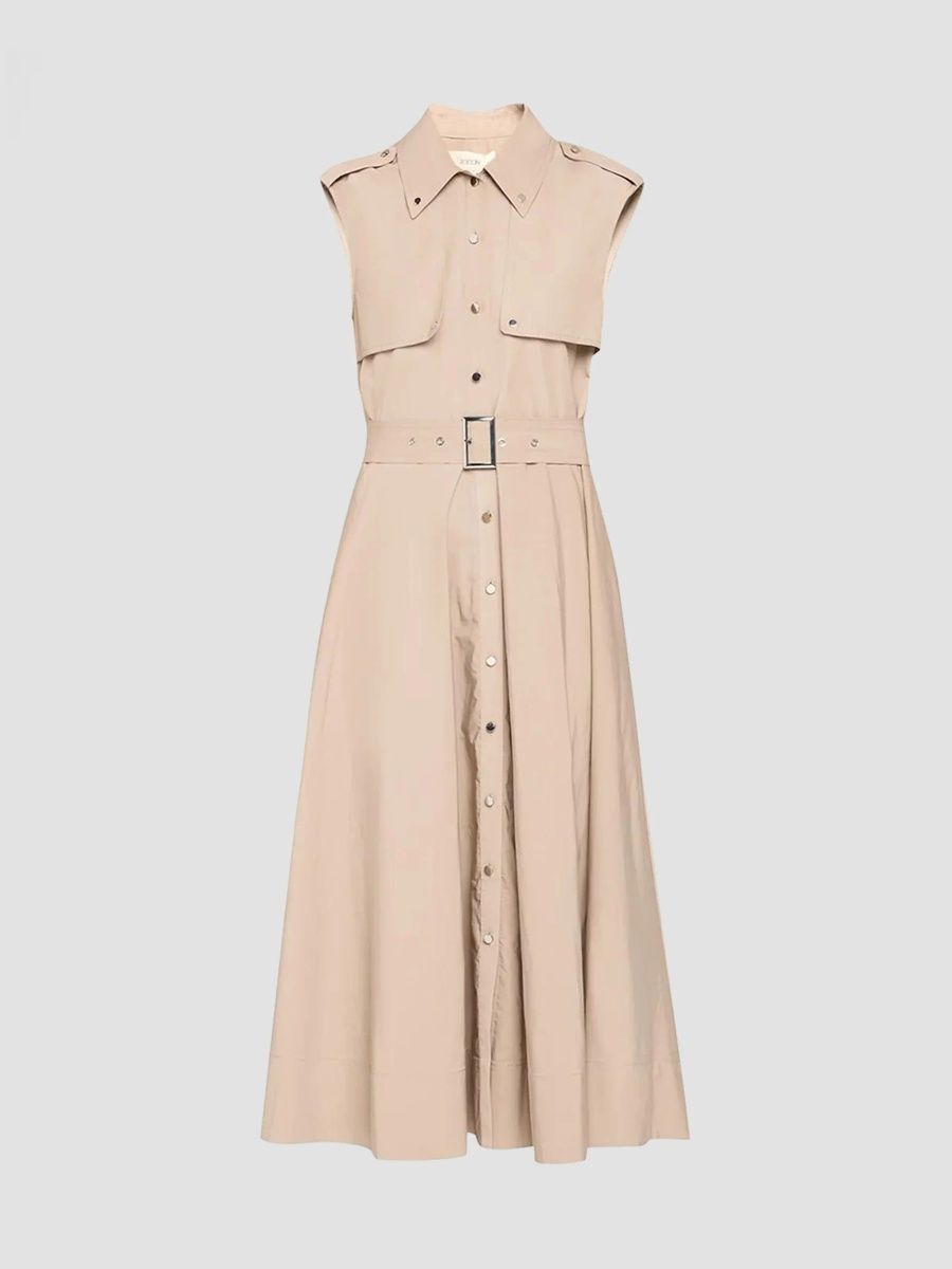 Toccin Women's Gail Button-Front Midi Dress - Taupe - Size XL