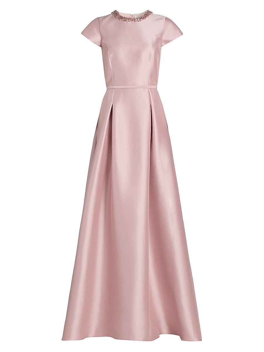 Women's Blythe Embellished Satin Gown - Rose Quartz - Size 4