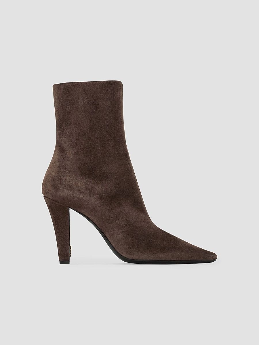 Saint Laurent Women's Jill Booties in Suede - Bear Brown - Size 11