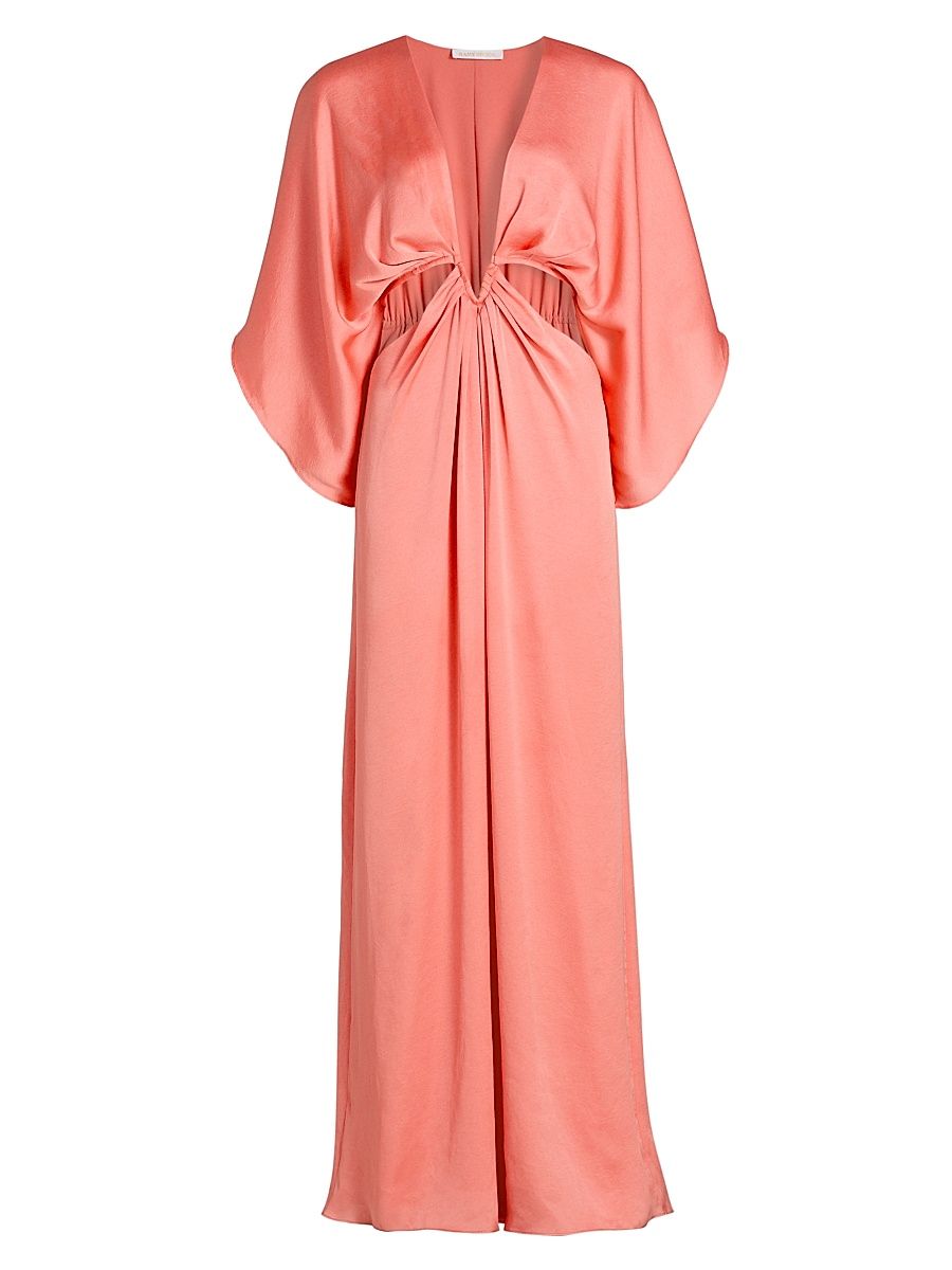 Women's Tove Plunging V-Neck A-Line Gown - Coral - Size XXS